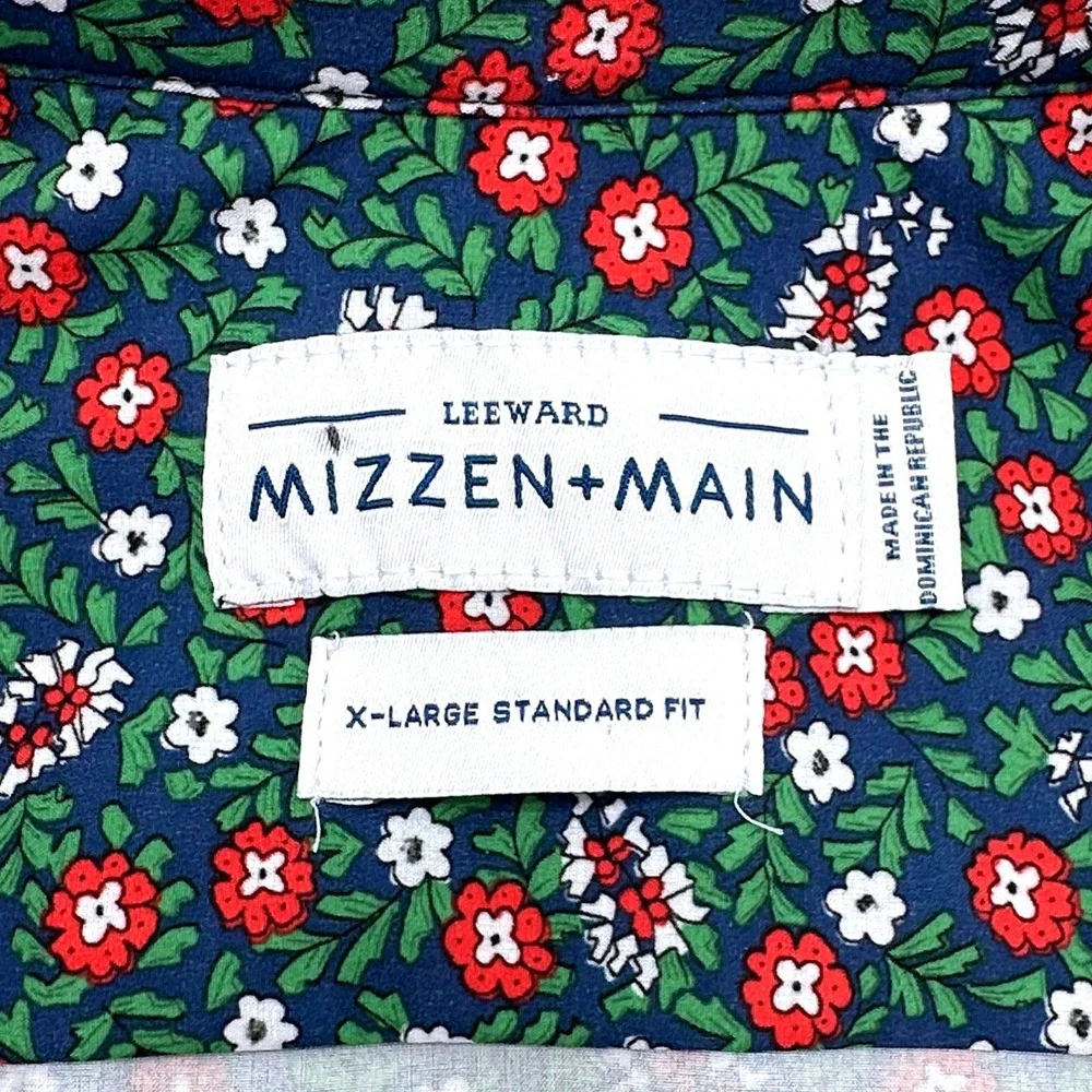 Mizzen+Main Leeward Mens XL Standard Fit Short Sleeve Floral Performance Shirt